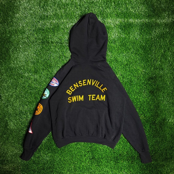 VINTAGE 80s 1 of 1 Illinois Swim and Dive Team Champion Raglan Hoodie Sweatshirt - Picture 3 of 4